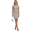 image:imageLYANER Womens Ribbed Knit Striped V Neck Sleeveless Bodycon Casual Beach Mini DressWhite