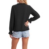 image:imageLYANER Womens Ruffle V Neck Tie Front Long Sleeve Loose Fit Y2k Blouse Top ShirtsBlack