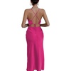 image:imageLYANER Womens Satin Cowl Neck Straps Slip Sexy Cut Out Cocktail Midi Dress Rose Red XSmall