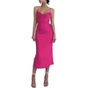 image:imageLYANER Womens Satin Cowl Neck Straps Slip Sexy Cut Out Cocktail Midi Dress Rose Red XSmall