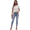 image:imageLYANER Womens Satin V Neck Ruffle Short Sleeve Dressy Casual Blouse Top ShirtsBeige