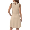 image:imageLYANER Womens Sleeveless Collared Dress Color Block A Line Flare Casual Midi DressesLight Beige