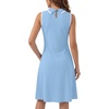image:imageLYANER Womens Sleeveless Collared Dress Color Block A Line Flare Casual Midi DressesLight Blue