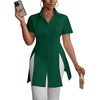 image:imageLYANER Womens Split Shirt Dress Collar Neck Button Down Short Sleeve Sexy Mini Dresses Club OutfitsDark Green