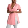 image:imageLYANER Womens Split Shirt Dress Collar Neck Button Down Short Sleeve Sexy Mini Dresses Club OutfitsLight Pink