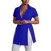 image:imageLYANER Womens Split Shirt Dress Collar Neck Button Down Short Sleeve Sexy Mini Dresses Club OutfitsRoyal Blue