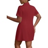 image:imageLYANER Womens Split Shirt Dress Collar Neck Button Down Short Sleeve Sexy Mini Dresses Club OutfitsWine Red