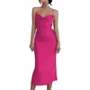 image:imageLYANER Womens Satin Cowl Neck Straps Slip Sexy Cut Out Cocktail Midi Dress Rose Red XSmall