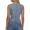 image:imageLYANER Womens Button Down V Neck Y2k Denim Cropped Tank Tops  Summer Sleeveless Asymmetric Hem Casual Vintage Crop Jean Vest OuterwearBlue