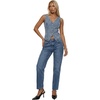 image:imageLYANER Womens Button Down V Neck Y2k Denim Cropped Tank Tops  Summer Sleeveless Asymmetric Hem Casual Vintage Crop Jean Vest OuterwearBlue
