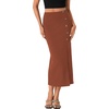 image:imageLYANER Womens High Waist Long Pencil Skirt Side Split Bodycon Party Club Night Out Midi SkirtsBrown