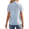 image:imageLYANER Womens Jacquard Floral Collared Button Down Short Sleeve Casual Blouse ShirtsLight Blue