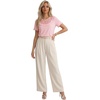 image:imageLYANER Womens Lace Trim Round Neck Ruffle Short Sleeve Cute Elegant TShirtsLight Pink
