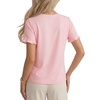 image:imageLYANER Womens Lace Trim Round Neck Ruffle Short Sleeve Cute Elegant TShirtsLight Pink