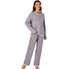 image:imageLYANER Womens Long SleeveLadies Soft Pjs Lounge Set Sleepwear Pajama SetGray