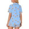 image:imageLYANER Womens Pajama Sets Striped Button Down Pj Set Sleepwear Shirt and Shorts Two Piece Lounge SetsBear Print