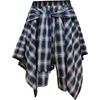 image:imageLYANER Womens Plaid Tie Front High Waist Pleated ALine Mini Short Skater SkirtDark Blue