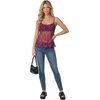image:imageLYANER Womens Print Sheer Mesh Spaghetti Straps Sleeveless Ruffle Y2k Babydoll Cami TopsRose