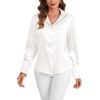 image:imageLYANER Womens Satin Blouse Long Sleeve Silk Button Down Shirts Work Office Dressy TopsWhite