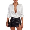 image:imageLYANER Womens Satin Blouse Long Sleeve Silk Button Down Shirts Work Office Dressy TopsWhite