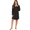 image:imageLYANER Womens Satin Long Sleeve Sleepshirt Button Down Nightgowns Heart Print Nightdress PJsBlack