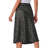 image:imageLYANER Womens Satin Silky Midi Skirt Elastic High Waist Zipper A Line Business Casual SkirtsBlack Ditsy Floral
