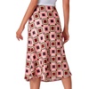 image:imageLYANER Womens Satin Silky Midi Skirt Elastic High Waist Zipper A Line Business Casual SkirtsPink Argyle