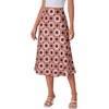 image:imageLYANER Womens Satin Silky Midi Skirt Elastic High Waist Zipper A Line Business Casual SkirtsPink Argyle