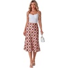 image:imageLYANER Womens Satin Silky Midi Skirt Elastic High Waist Zipper A Line Business Casual SkirtsPink Argyle