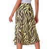 image:imageLYANER Womens Satin Silky Midi Skirt Elastic High Waist Zipper A Line Business Casual SkirtsYellow Zebra
