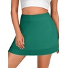 image:imageLYANER Womens Satin Silky Mini Skirt Elastic High Waisted Side Zipper A Line Flowy Short SkirtsTurquoise1 With Lining