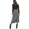 image:imageLYANER Womens Sexy High Waist Leopard Print Side Slit Split Hem Midi A Line SkirtBlack