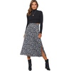 image:imageLYANER Womens Sexy High Waist Leopard Print Side Slit Split Hem Midi A Line SkirtBlack