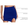 image:imageLYANER Womens Sexy Ruched Pleated Split Slit Hem High Waist Bodycon Mini Short SkirtRoyal Blue