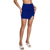 image:imageLYANER Womens Sexy Ruched Pleated Split Slit Hem High Waist Bodycon Mini Short SkirtRoyal Blue