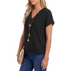 image:imageLYANER Womens V Neck Short Sleeve Side Slit Dressy Casual Beach Vacation Top T ShirtsBlack
