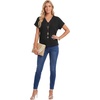 image:imageLYANER Womens V Neck Short Sleeve Side Slit Dressy Casual Beach Vacation Top T ShirtsBlack
