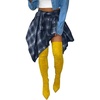 image:imageLYANER Womens Plaid Tie Front High Waist Pleated ALine Mini Short Skater SkirtDark Blue