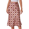 image:imageLYANER Womens Satin Silky Midi Skirt Elastic High Waist Zipper A Line Business Casual SkirtsPink Argyle