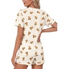 image:imageLYANER Womens 2 Piece Cute Lounge Set  Striped Crew neck Short Sleeve Tops and Shorts Soft Sleepwear Pajama Sets for WomenLight Brown Bear