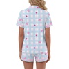 image:imageLYANER Womens Cotton Pajamas Set Button Short Sleeve Shirt with Shorts Set PJs LoungewearSky Blue Print