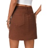 image:imageLYANER Womens High Waist Casual Denim Skirt  Summer Stretch Vintage Mini Jean Skirts with PocketsReddish Brown