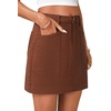 image:imageLYANER Womens High Waist Casual Denim Skirt  Summer Stretch Vintage Mini Jean Skirts with PocketsReddish Brown