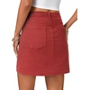 image:imageLYANER Womens High Waist Casual Denim Skirt  Summer Stretch Vintage Mini Jean Skirts with PocketsWine Red