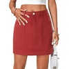 image:imageLYANER Womens High Waist Casual Denim Skirt  Summer Stretch Vintage Mini Jean Skirts with PocketsWine Red