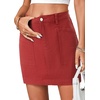 image:imageLYANER Womens High Waist Casual Denim Skirt  Summer Stretch Vintage Mini Jean Skirts with PocketsWine Red
