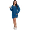 image:imageLYANER Womens Lace Trim V Neck Long Sleeve Pleated Ribbed Knit Loose Sleepwear NightgownBright Blue