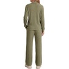 image:imageLYANER Womens Ribbed Knit Lounge Set 2 Piece Long Sleeve V Neck Cozy Pajamas Sets Soft SleepwearArmy Green