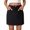image:imageLYANER Womens High Waist Casual Denim Skirt  Summer Stretch Vintage Mini Jean Skirts with PocketsBlack