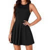 image:imageLYANER Womens A Line Tank Crewneck Swing Flared Elegant Cocktail Mini Short Tank DressBlack
